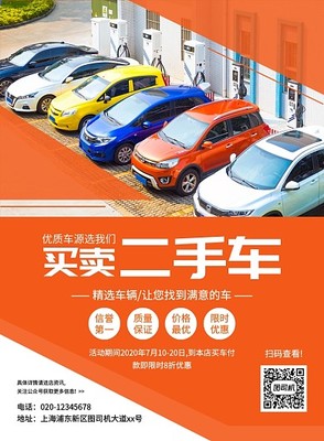 二手車買賣模板圖片在線制作，助力二手車市場服務升級